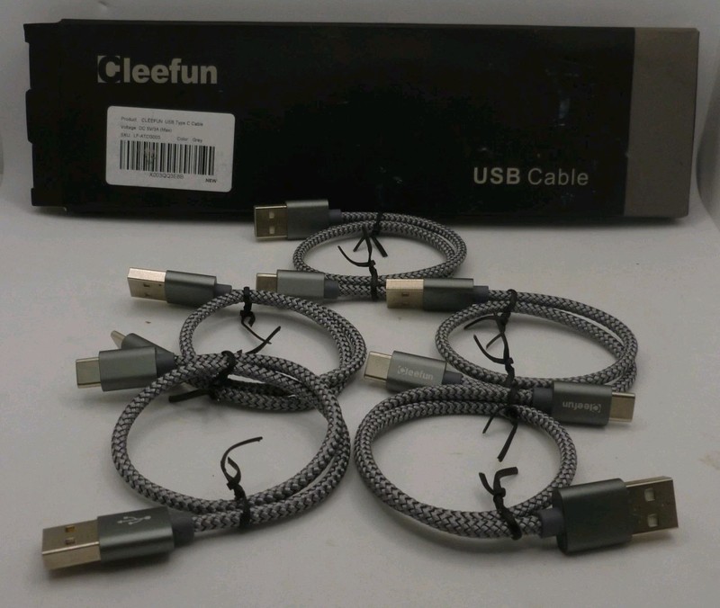 Cleefun Usb Cable type C 5 CABLE SET. READ THE DESCRIPTION.