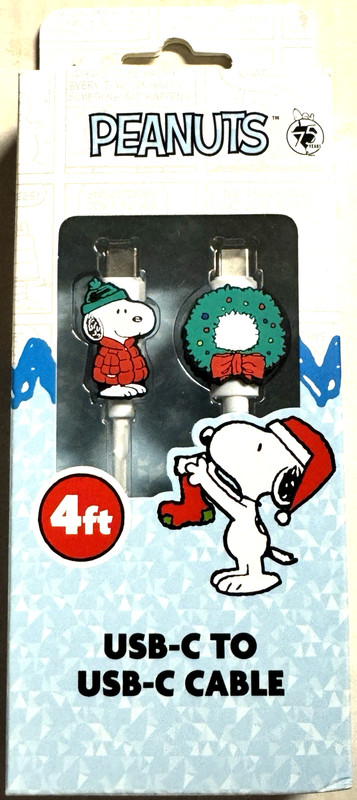 New Peanuts Snoopy 4Ft USB C To USB C Charging Cable Devices