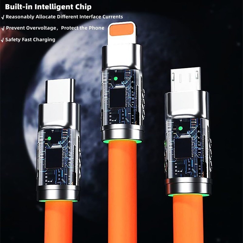 3 in 1 Fast Charging Cable Cell Phone Charger Cord For iPhone Type C Micro USB gallery