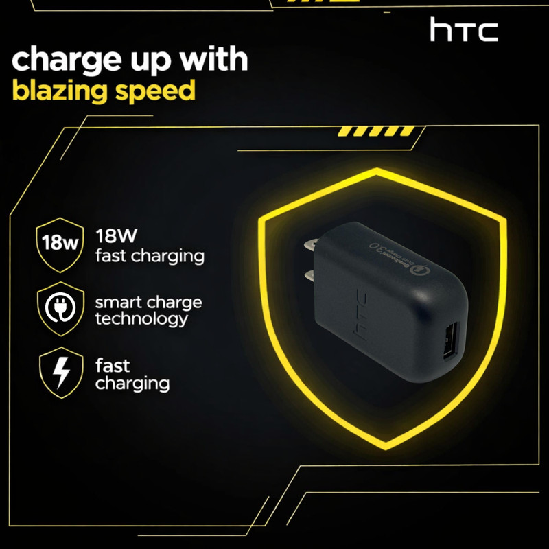 HTC 18W Fast Charger with USB Type C Cable, Adaptive Quick Charging Wall Adapter gallery