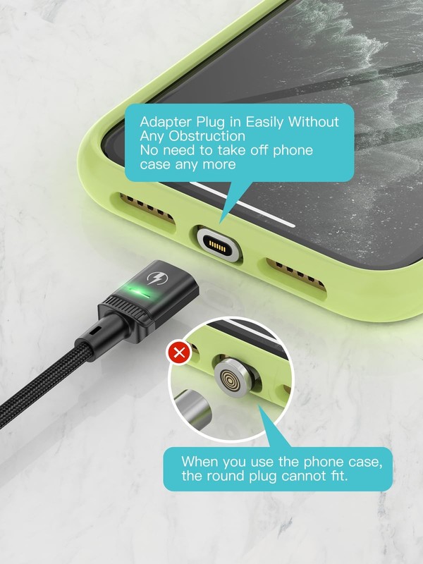 Kuulaa 6.6ft Magnetic Charging Cable USB C,3A Fast 6FT-3in1, Black gallery