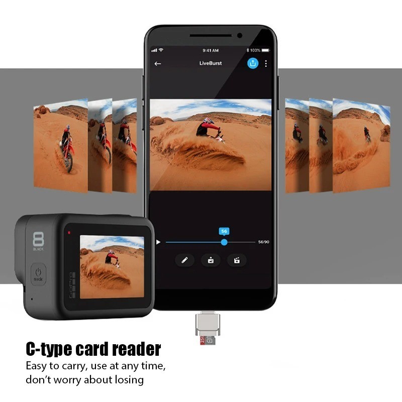 Type C To Micro SD TF Card Reader OTG USB Adapter Converter For Samsung Phone gallery