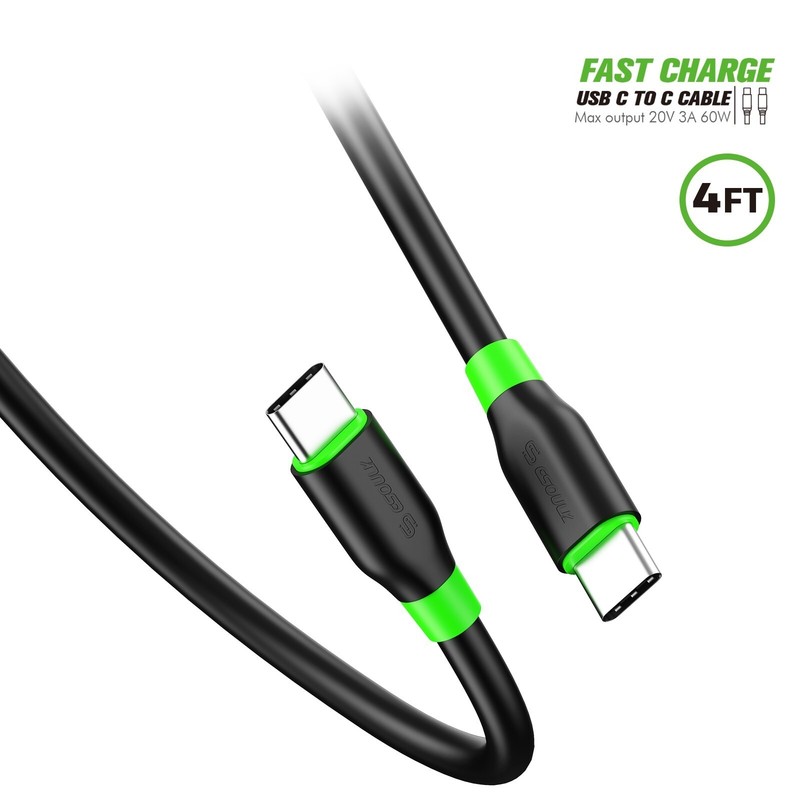 4FT USB-C to USB-C Cable Male Type-C Cable Cord Fast Charger Charging Data Sync