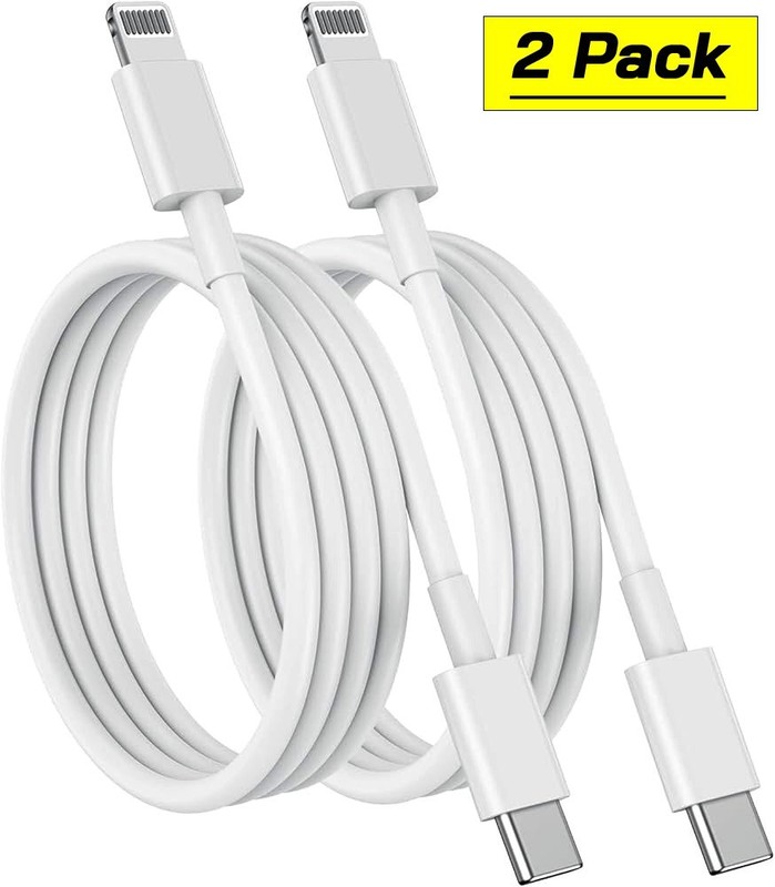 2 Pack 6FT iPhone Charger Cable Fast Charging USB Cord Compatible iPhone White