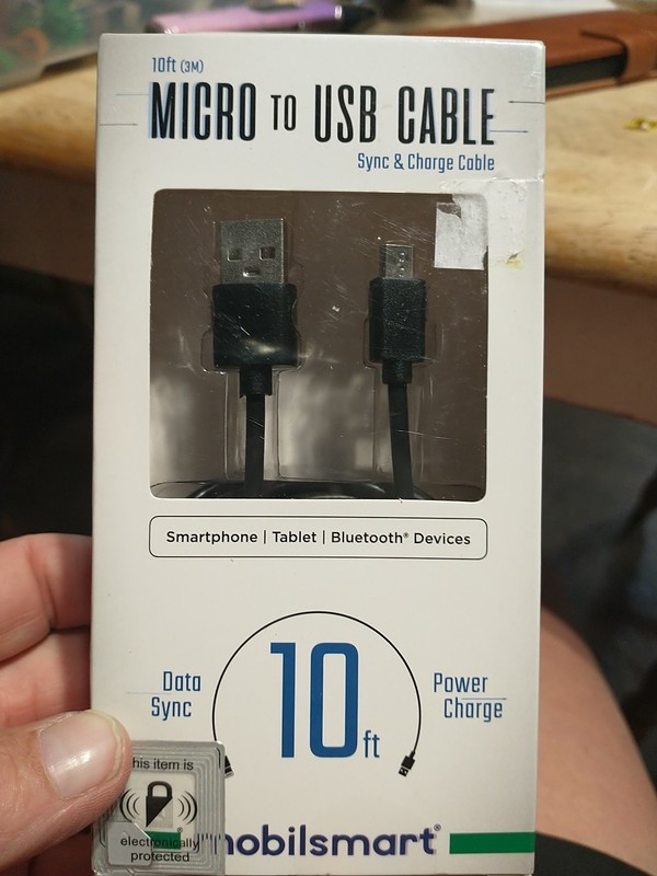Micro to USB Cable 10 ft Mobilsmart Sync and Charge