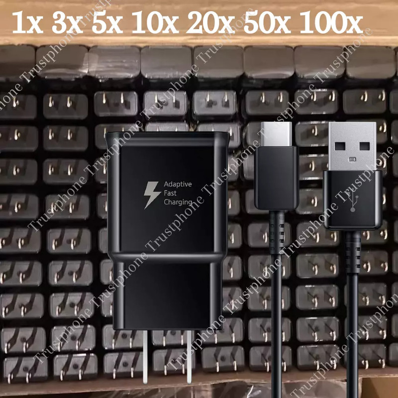 For Samsung Galaxy S10 Note10 S8 S9 Plus S22 Fast Wall Charger Type-C Cable Lot