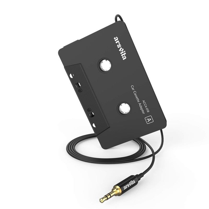 Car Audio Cassette to Aux Adapter, 3.5 MM Auxillary Cable Tape Adapter