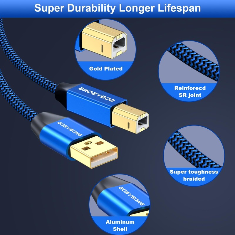 Printer Cable 100ft, Active USB 2.0 Printer Cable, Type A to Type B Printer C... gallery
