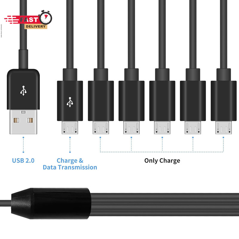 Poyiccot Micro USB Splitter Cable, Multi 6 in 1 USB 2.0 Type a Male to 6 Micro U gallery