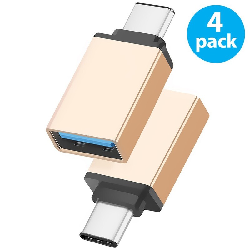 4 Pack USB-C 3.0 Male to USB A Female Adapter Converter Type C Android Phone