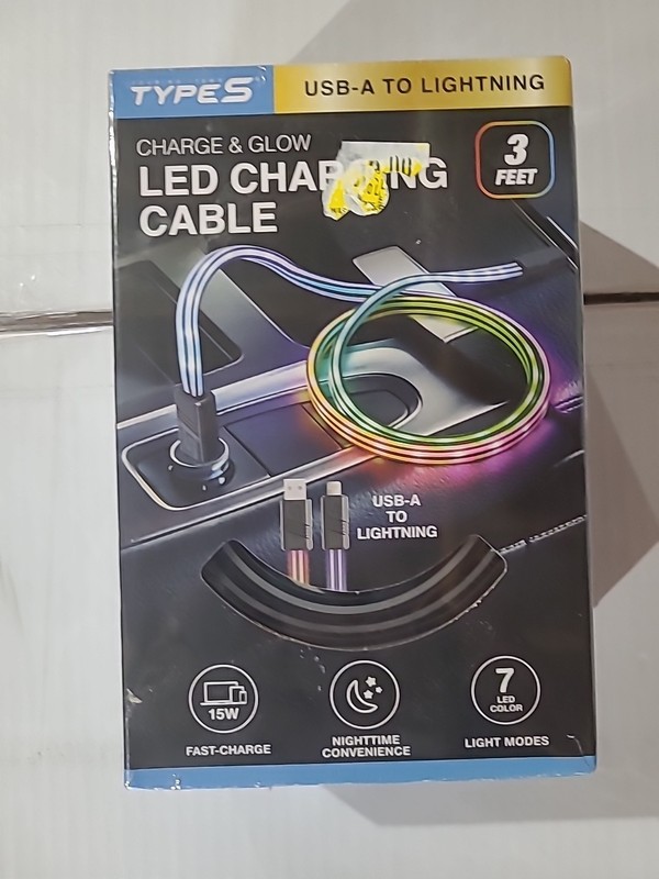 TYPE S Charge & Glow 3FT USB-A to Lighting Charging Cable with LED Glow