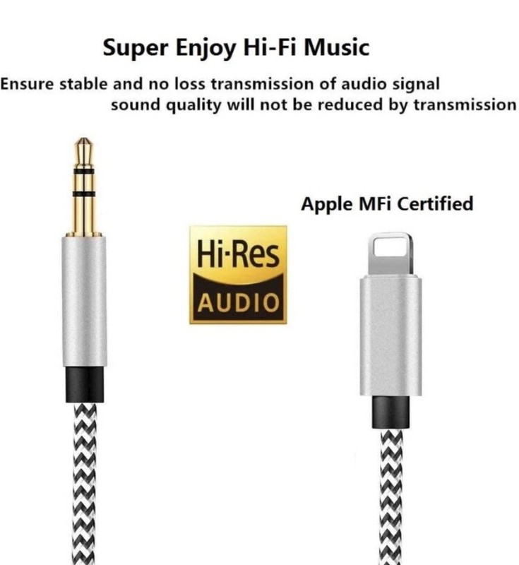 Aux Cord for Iphone, 4x2 Pack Lightning to 3.5 Mm Headphone J gallery