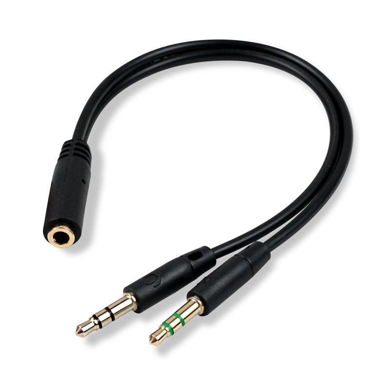 Enhanced Headphone Splitter For PC 3.5mm Female To Dual Male Audio Aux Cord