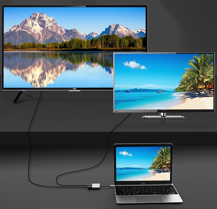 New 2 in 1 Type C to Dual 4K HDMI Hub Splitter Adapter For Macbook iPad Pro TV gallery