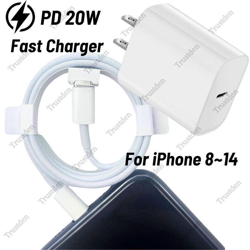 PD 20W Fast Charger Adapter USB C to L Cable For iPhone 14 13 12 11 Pro XR X 8