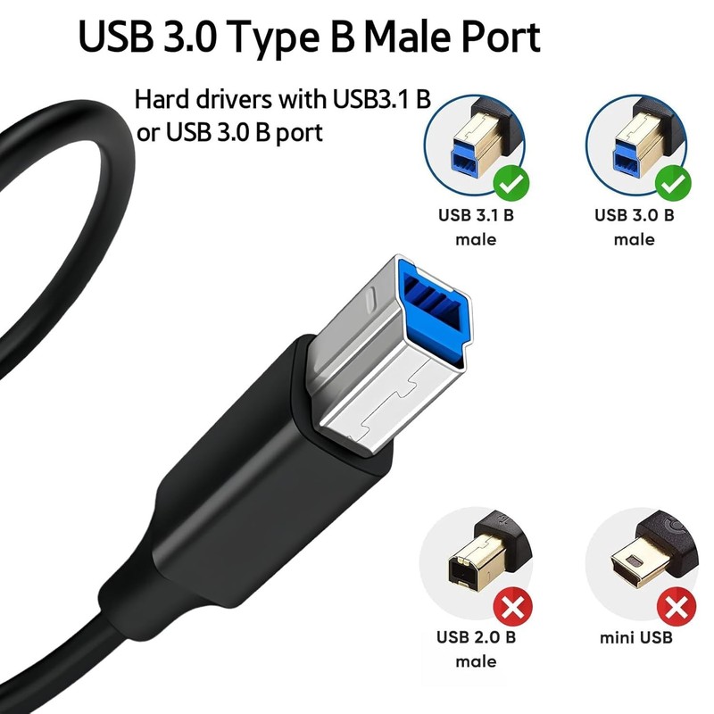 USB B 3.0 Cable, USB 3-B Male to USB C Cable, 6ft USB C to USB 3.1 Type B Cab... gallery