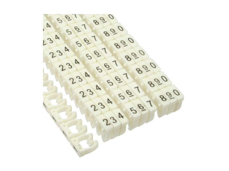InLine white wire marker rings diameter 4mm from 0 to 9 100pcs. Cable 59961H