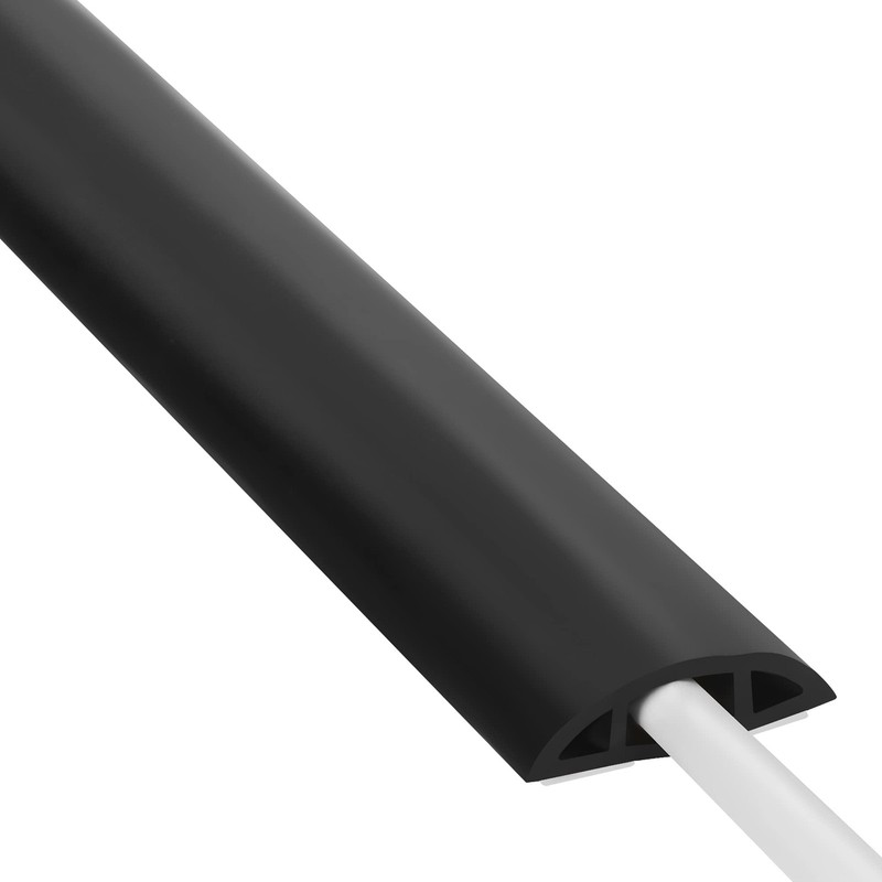 ZhiYo Floor Cord Cover 4ft, Hider Black, Cable W1.2'' x L4', Black