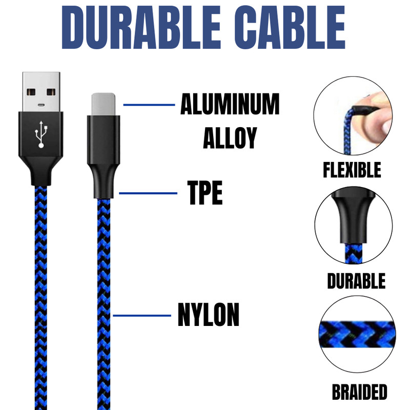 3Pack 10FT Braided USB Fast Charger Cable For Apple iPhone 11 XR 8 Charging Cord gallery