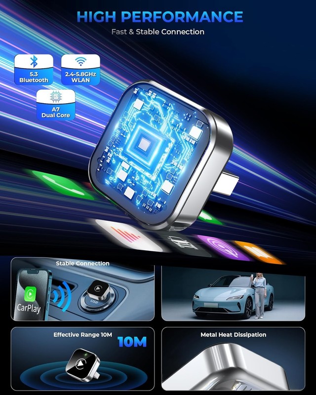 Wireless CarPlay Adapter 2026 Upgraded, Mini Plug & Play Wireless CarPlay Don... gallery