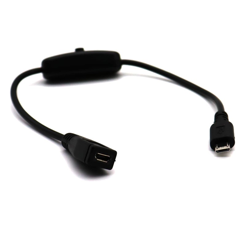 30V Micro 5P Male To Female USB Extension Cable ON/OFF Switch 0.3m/0.98FT gallery