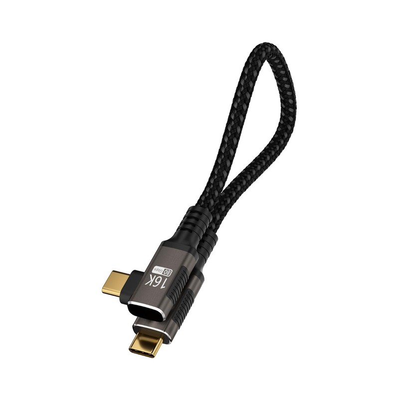 90° USB C Cable 1FT - Thunderbolt 5/4, 80Gbps Data Transfer, 240W Fast Charge, 1 gallery