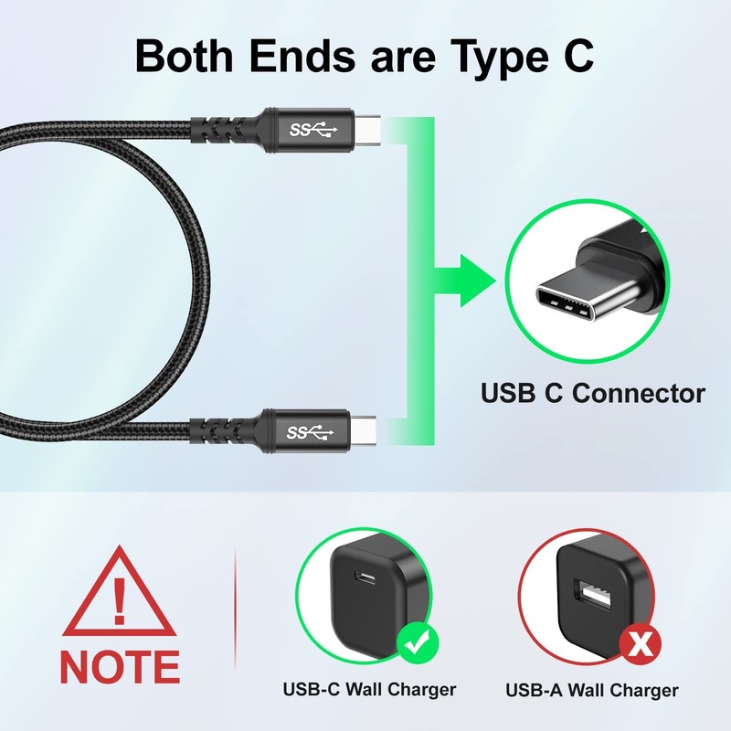 4Pack 1.5ft USB C to USB C Cable, 60W Fast Charging, 5Gbps Data Transfer, Braide gallery