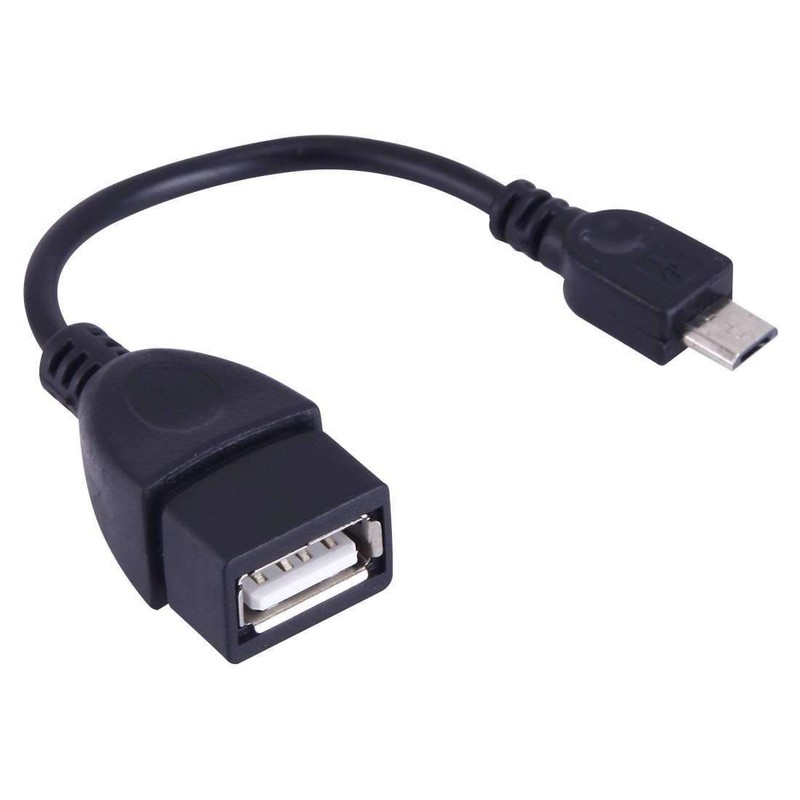 90 Degree Right Angle Micro USB Male to USB Female OTG (On the Go) Adapter Cable