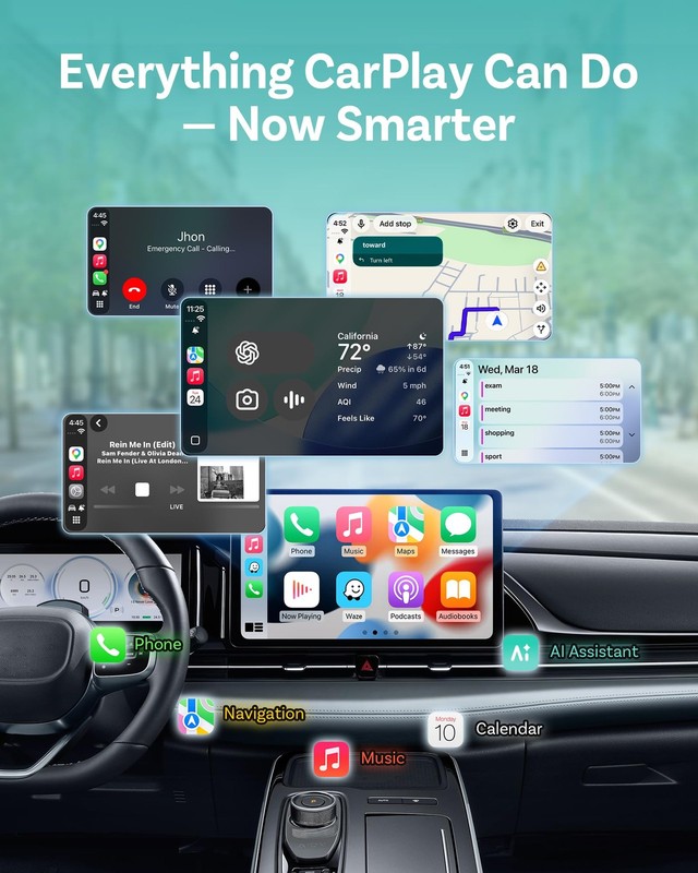 Mini Tube 2026 Wireless CarPlay & Android Auto Adapter, Ultra-Fast Auto Recon... gallery