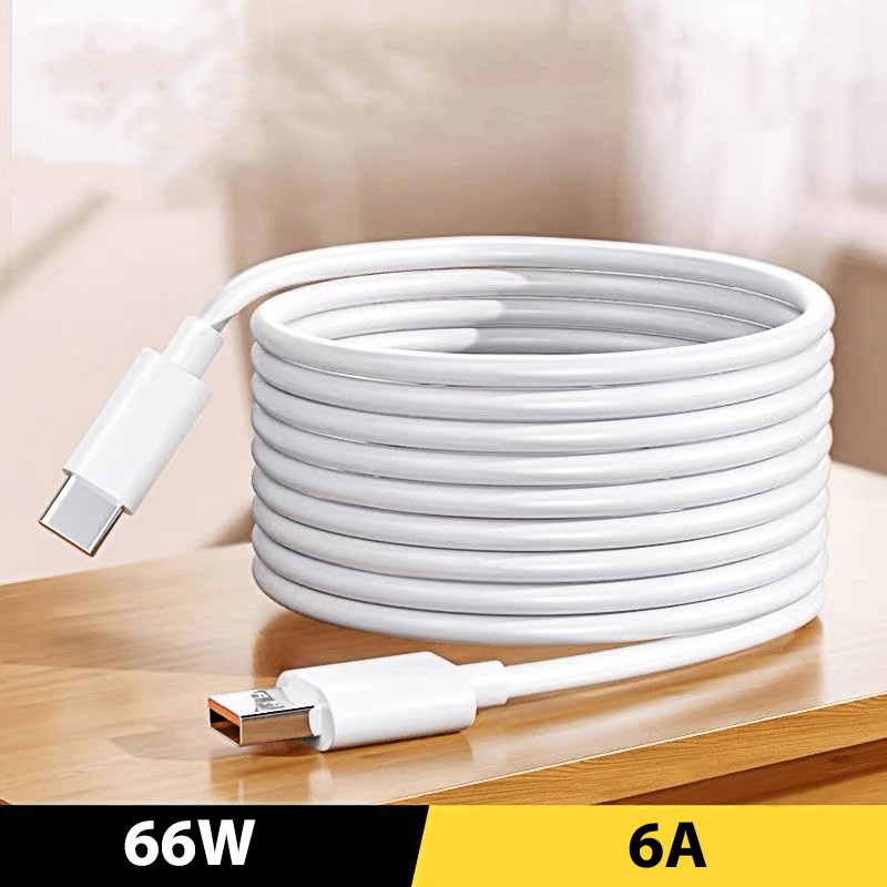 66W White Cable Phone Fast Lead Charger USB-C,Micro Extended Wire TPE Material gallery