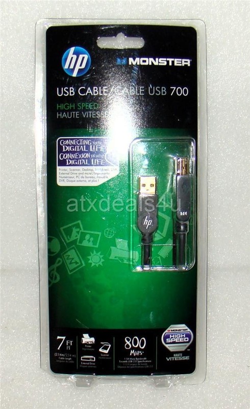 Monster HP HPM 700 USB-7 7FT 800 Mbps High Speed Cable New Sealed