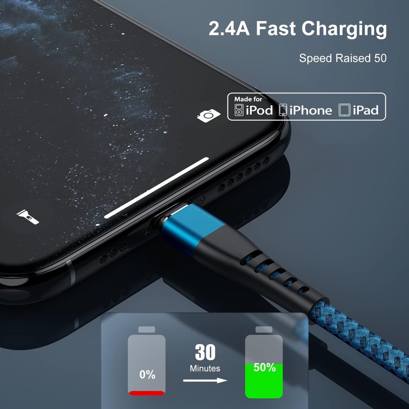 Essri 2Pack for iPhone Charger Cord 3FT, Lighting Cable 3 Feet 3 Feet, Blue gallery