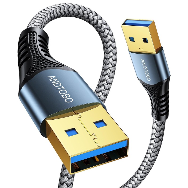 USB 3.0 Type A To A Male Extension Cable Double End Grey 3.3 Ft