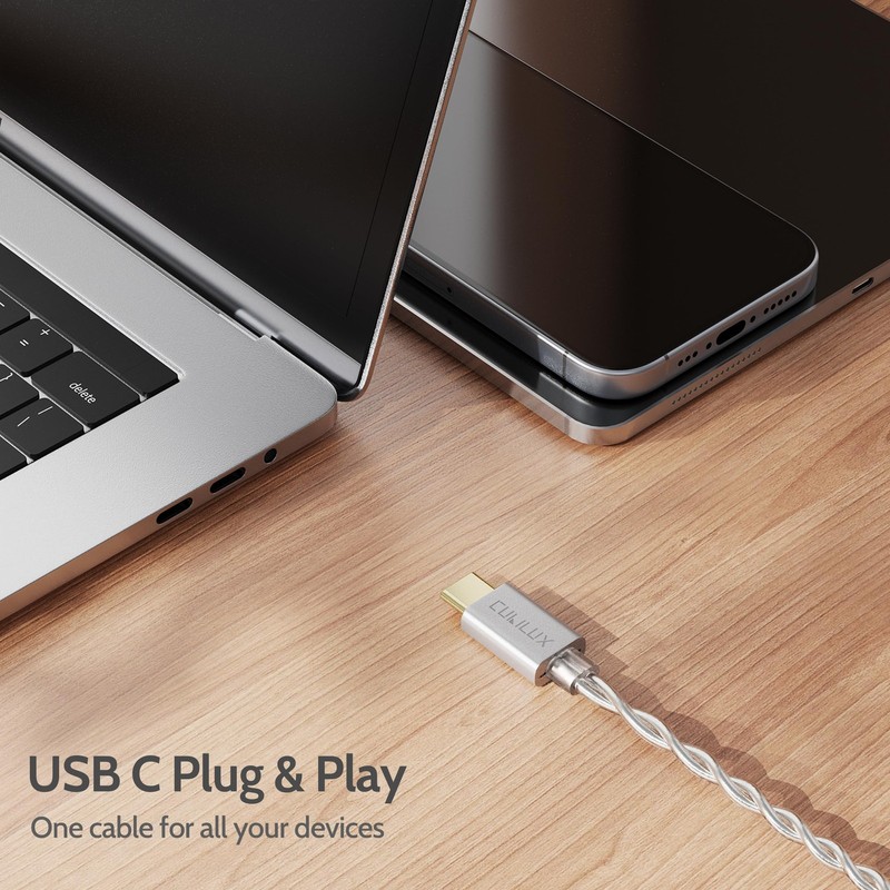 USB Type C To 0.78mm 2Pin IEM Cable Detachable Boom MIC 4 FT gallery