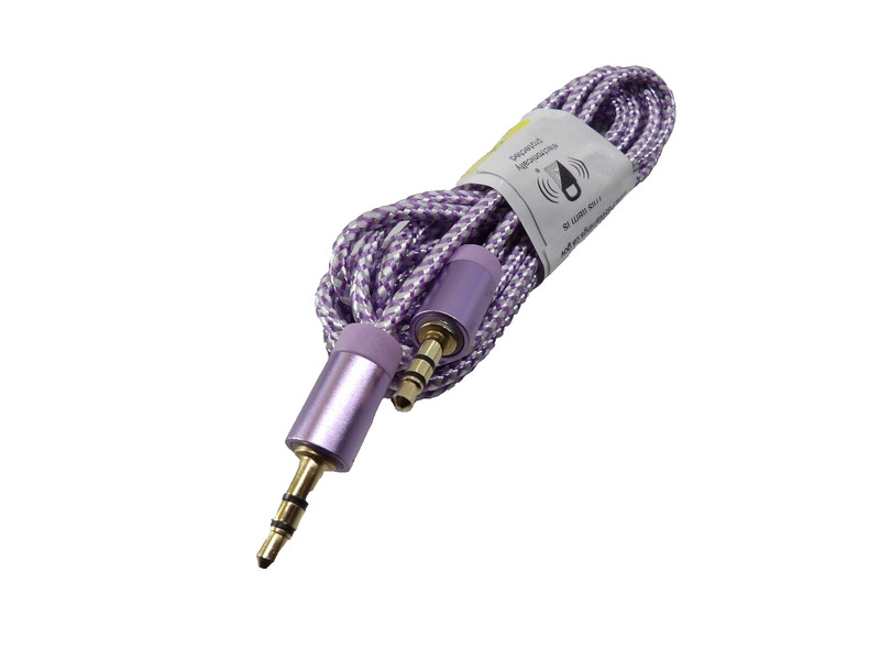 Qty 3 - Aux Cord 10ft 3.5mm Purple gallery