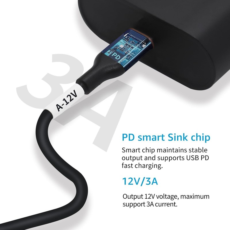 MagicConn SHCP12A USB Type C PD To DC Power Cable 55x25mm 12V Converter gallery