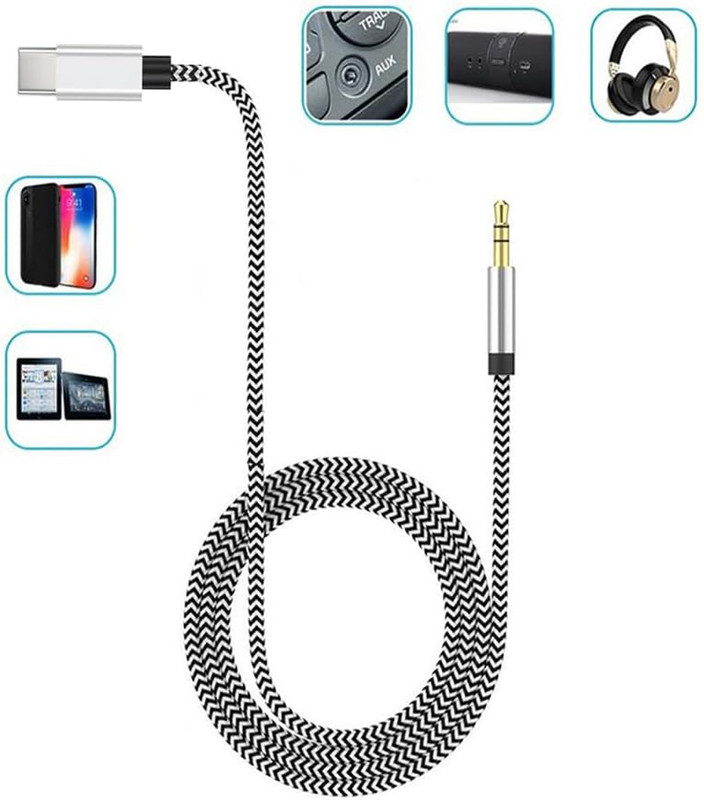 USB-C to 3.5Mm Audio Cable Car Stereo Auxiliary Input Adapter Speaker Jack Cable gallery