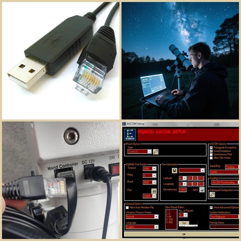 RJ45 Control Cable for Skywatcher and Orion Mount, for Heq5 pro, Azeq5, Azeq6... gallery