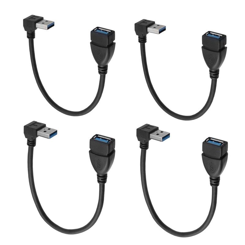 2 PCS USB 3.0 Right Angle 90 Degree Up Down Extension Cable Male Female Cord gallery