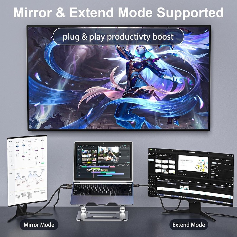 10ft 4K@60Hz USB-C Video Output Cable 2Pack | 5A Fast Charge gallery