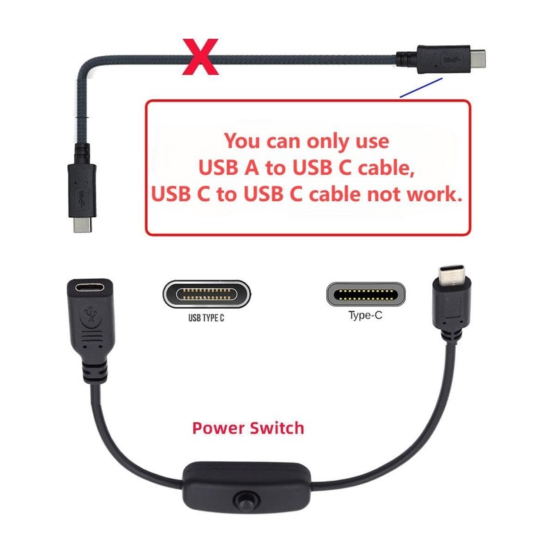 USB C Power Switch Extension Cable USB C Male to Female with On/Off Power Swi... gallery