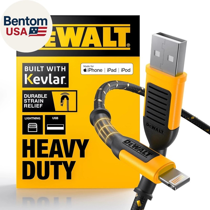 Heavy Duty USB to Lightning Cable [Apple Mfi Certified] Durable Iphone Charger,