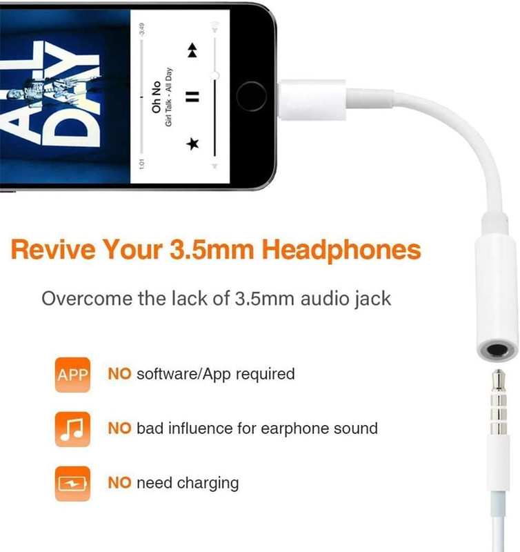 [Apple Mfi Certified] Lightning to 3.5 Mm Headphone Jack Adapter, 2 Pack Earphon gallery