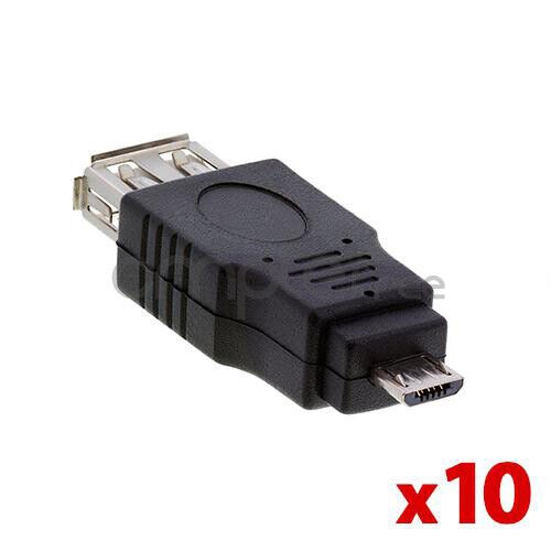 10 Pack USB 2.0 Micro B Male to A Female Adapter Converter for Google Nexus