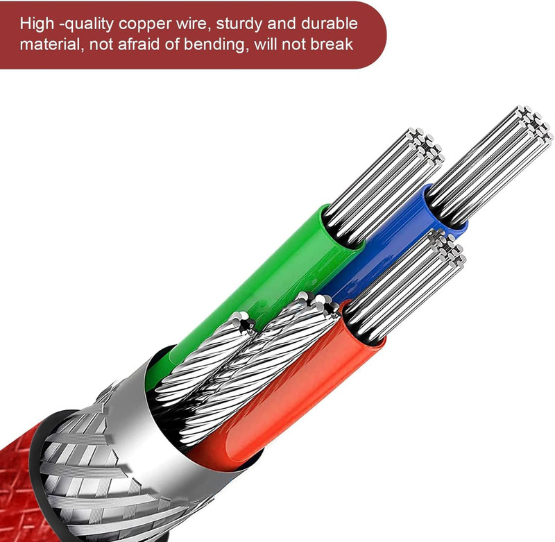 USB C to A Coiled Keyboard Cable Red, Detachable Spiral Wired, Extendable Spring gallery
