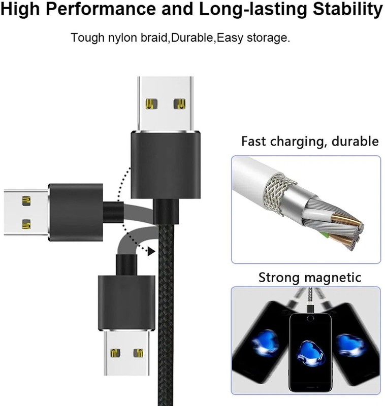3 in 1 Universal Magnetic USB Charging Cable For iPhone Type C Micro USB gallery