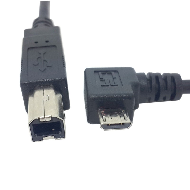 60cm 90 Degree Micro USB OTG to Standard B Type Printer Scanner Cable