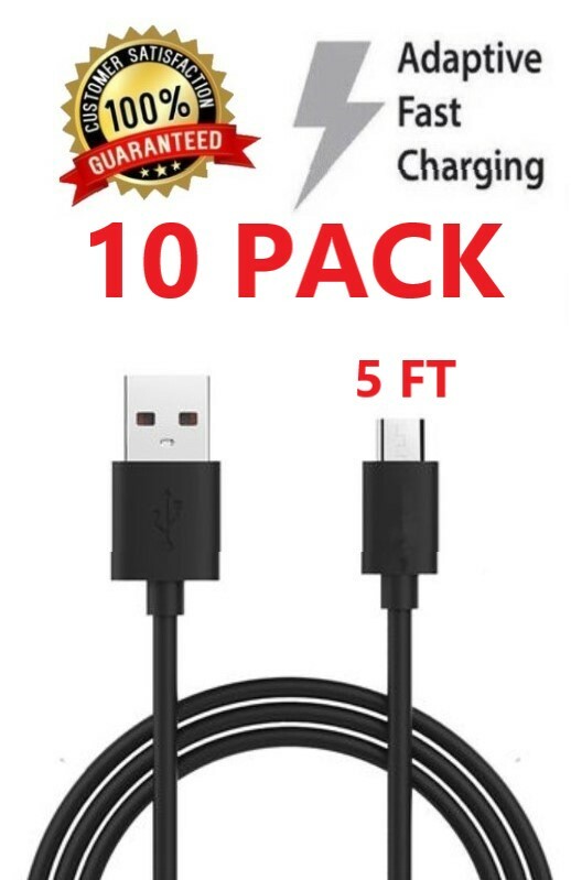 10x 5FT Micro USB Data Charger Cable for Samsung Galaxy J7 J5 J3 S7 edge Prime