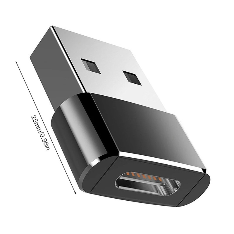 2PACK USB to USB C Adapter Type-C Female to A Male OTG Converter Car Charger gallery