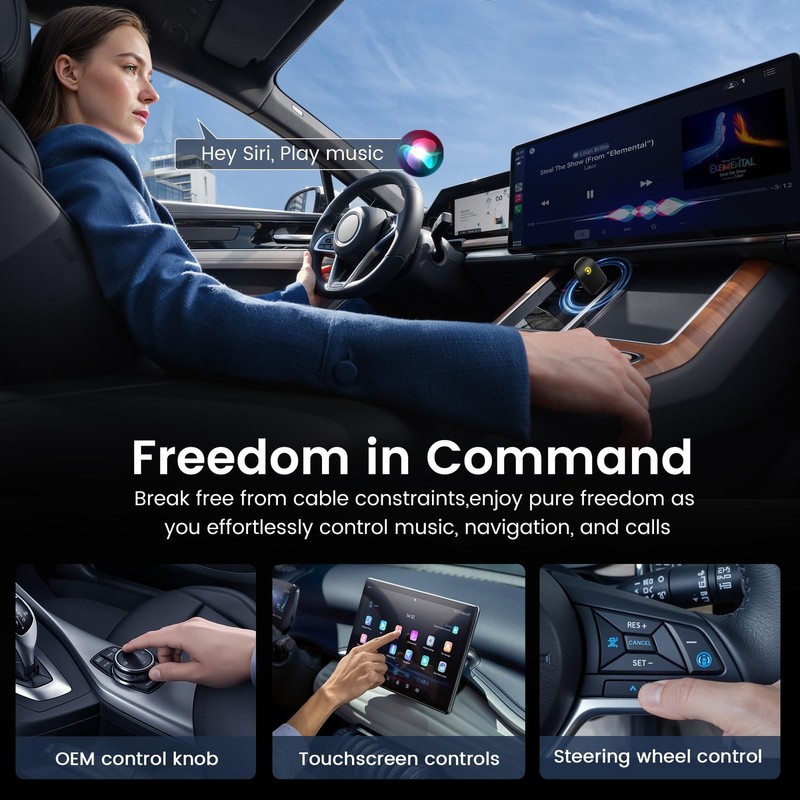 Wireless CarPlay Adapter for iPhone - Convert Wired to Wireless, Mini USB Des... gallery